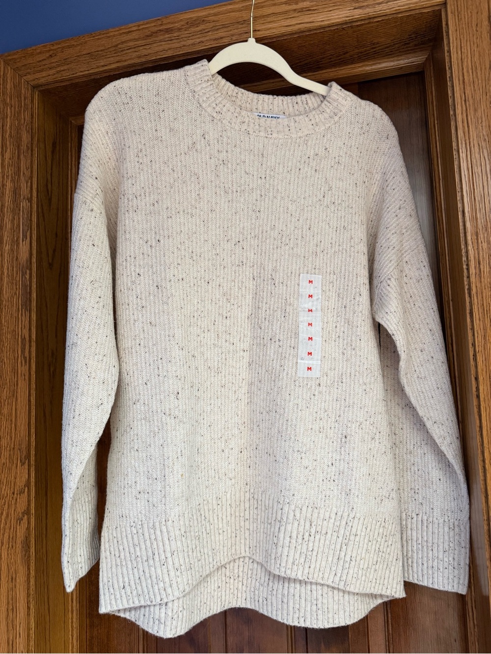 Old Navy Cream Speckled Knit Crewneck Sweater - Women Size Medium